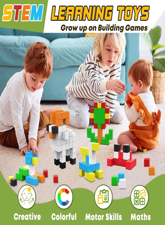 Toylogy مجموعة مكعبات مغناطيسية مكونة من 48 قطعة لألعاب الأطفال الصغار، مكعب مغناطيسي كبير للعب الحسي والتعليم العلمي والتكنولوجي والهندسي والرياضي، ألعاب مغناطيسية لمرحلة ما قبل المدرسة للأولاد والبنات من عمر 3 إلى 6 سنوات، متوافقة مع عالم المغناطيس Mine Magnet World - Image 5
